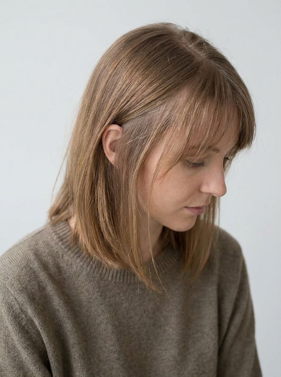 Long Bob mit Pony für feines Haar - Long Bob mit Pony